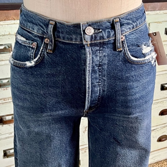 Agolde Riley High Rise Straight Cropped Jeans Size 27 - Picture 2 of 11